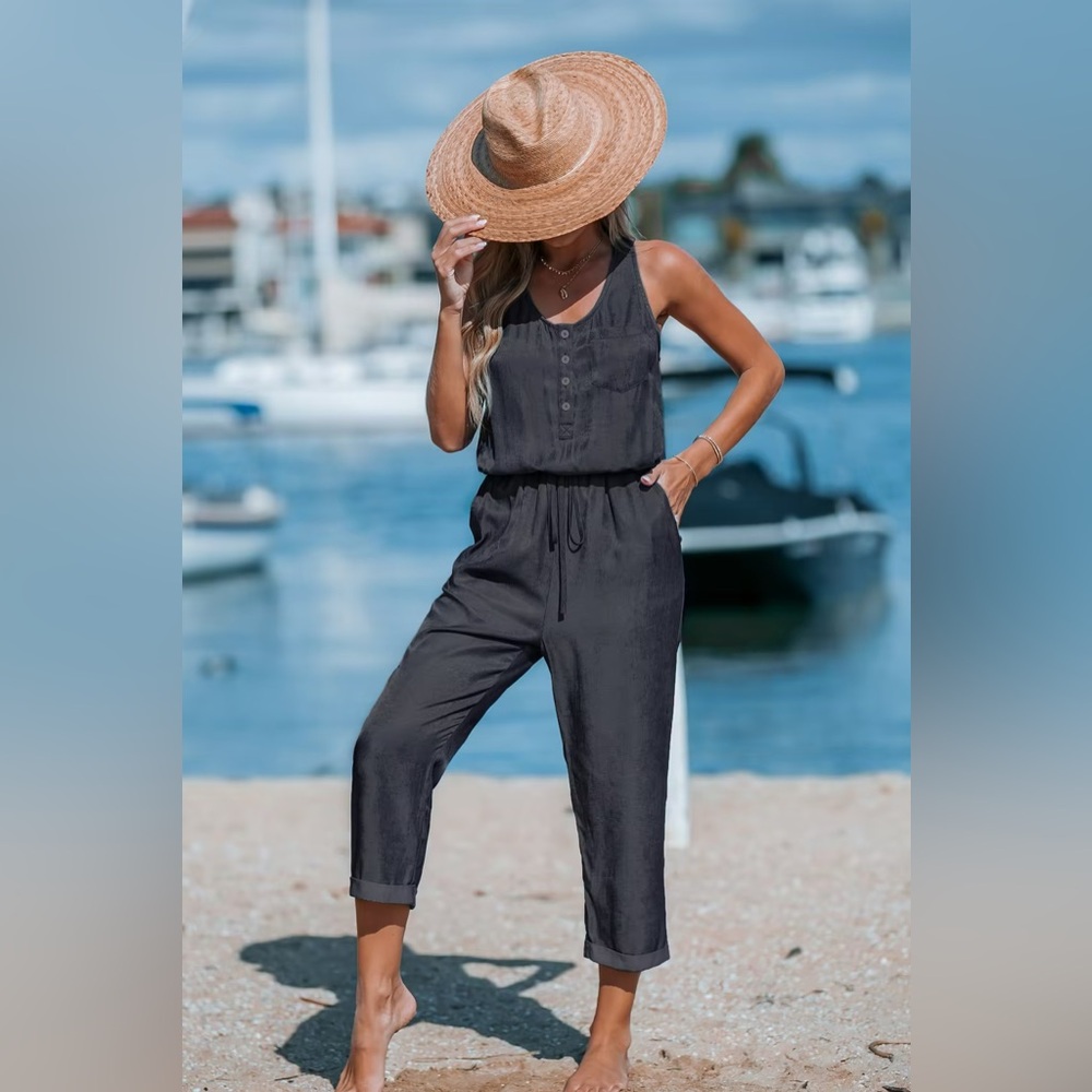 NWT Cupshe XL Faux Denim Jumpsuit